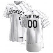 Camiseta Beisbol Hombre Colorado Rockies Personalizada Autentico Primera Blanco