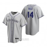 Camiseta Beisbol Hombre Colorado Rockies Rio Ruiz Replica Road Gris