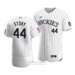 Camiseta Beisbol Hombre Colorado Rockies Trevor Story Primera Run Derby 2021 All Star Blanco
