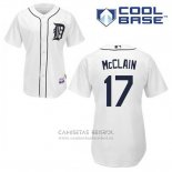 Camiseta Beisbol Hombre Detroit Tigers Denny Mcclain 17 Blanco Primera Cool Base