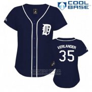 Camiseta Beisbol Hombre Detroit Tigers Justin Verlander 35 Azul Cool Base