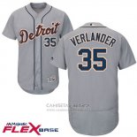 Camiseta Beisbol Hombre Detroit Tigers Justin Verlander Autentico Collection Flex Base Gris