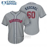Camiseta Beisbol Hombre Houston Astros 2017 Estrellas y Rayas Dallas Keuchel Gris Cool Base