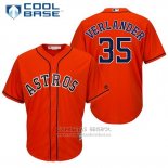 Camiseta Beisbol Hombre Houston Astros 35 Justin Verlander Naranja Jugador Cool Base