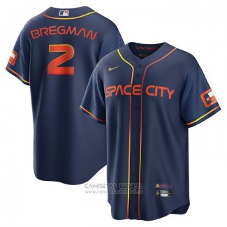 Camiseta Beisbol Hombre Houston Astros Alex Bregman 2022 City Connect Replica Azul