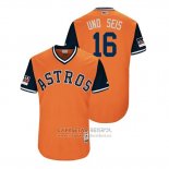 Camiseta Beisbol Hombre Houston Astros Brian Mccann 2018 LLWS Players Weekend Uno Seis Orange