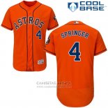 Camiseta Beisbol Hombre Houston Astros George Springer Autentico Collection Naranja Cool Base