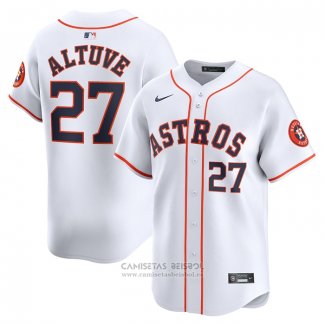 Camiseta Beisbol Hombre Houston Astros Jose Altuve Primera Limited Blanco