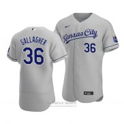 Camiseta Beisbol Hombre Kansas City Royals Cam Gallagher Autentico Road Gris