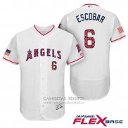 Camiseta Beisbol Hombre Los Angeles Angels 2017 Estrellas y Rayas Yunel Escobar Blanco Flex Base