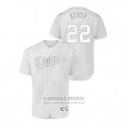 Camiseta Beisbol Hombre Los Angeles Dodgers Clayton Kershaw 2019 Players Weekend Autentico Blanco