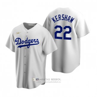 Camiseta Beisbol Hombre Los Angeles Dodgers Clayton Kershaw Cooperstown Collection Primera Blanco