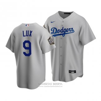 Camiseta Beisbol Hombre Los Angeles Dodgers Gavin Lux 2020 Replica Alterno Gris