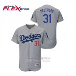 Camiseta Beisbol Hombre Los Angeles Dodgers Joc Pederson Flex Base Gris