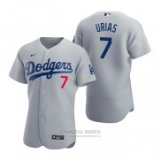 Camiseta Beisbol Hombre Los Angeles Dodgers Julio Urias Autentico 2020 Alterno Gris