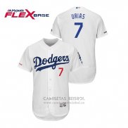 Camiseta Beisbol Hombre Los Angeles Dodgers Julio Urias Flex Base Blanco