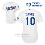 Camiseta Beisbol Hombre Los Angeles Dodgers Justin Turner 10 Blanco Primera Cool Base