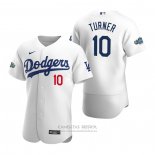 Camiseta Beisbol Hombre Los Angeles Dodgers Justin Turner Autentico 2020 Primera Blanco