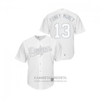 Camiseta Beisbol Hombre Los Angeles Dodgers Max Muncy 2019 Players Weekend Funky Muncy Replica Blanco