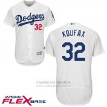 Camiseta Beisbol Hombre Los Angeles Dodgers Sandy Koufax Blanco Autentico Collection Flex Base