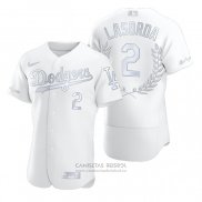 Camiseta Beisbol Hombre Los Angeles Dodgers Tommy Lasorda Awards Collection Retirement Blanco