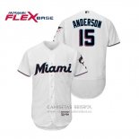 Camiseta Beisbol Hombre Miami Marlins Brian Anderson Flex Base Autentico Collection Primera 2019 Blanco