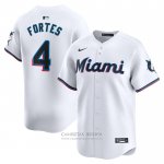 Camiseta Beisbol Hombre Miami Marlins Nick Fortes Primera Limited Blanco