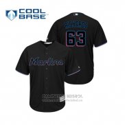Camiseta Beisbol Hombre Miami Marlins Trevor Richards Cool Base Alterno 2019 Negro