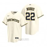 Camiseta Beisbol Hombre Milwaukee Brewers Daniel Norris Replica Primera Crema