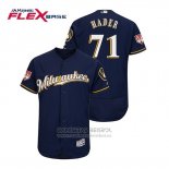 Camiseta Beisbol Hombre Milwaukee Brewers Josh Hader Flex Base Entrenamiento de Primavera 2019 Azul