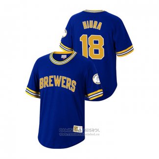 Camiseta Beisbol Hombre Milwaukee Brewers Keston Hiura Cooperstown Collection Azul