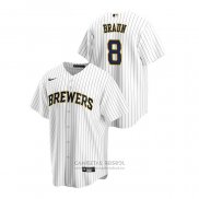Camiseta Beisbol Hombre Milwaukee Brewers Ryan Braun Replica Alterno Blanco