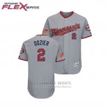 Camiseta Beisbol Hombre Minnesota Twins Brian Dozier 2018 Stars & Stripes Flex Base Gris