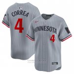 Camiseta Beisbol Hombre Minnesota Twins Carlos Correa Road Limited Gris