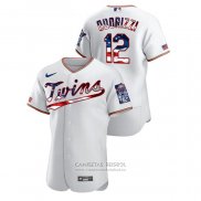 Camiseta Beisbol Hombre Minnesota Twins Jake Odorizzi 2020 Stars & Stripes 4th of July Blanco