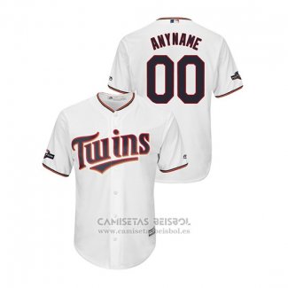 Camiseta Beisbol Hombre Minnesota Twins Personalizada 2019 Postemporada Cool Base Blanco