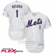 Camiseta Beisbol Hombre New York Mets 1 Amed Rosario Blanco Flex Base