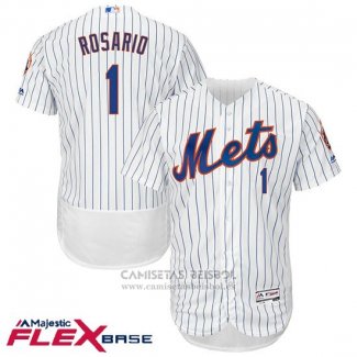 Camiseta Beisbol Hombre New York Mets 1 Amed Rosario Blanco Flex Base