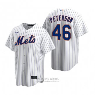 Camiseta Beisbol Hombre New York Mets David Peterson Replica Primera Blanco