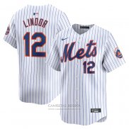 Camiseta Beisbol Hombre New York Mets Francisco Lindor Primera Limited Blanco