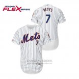 Camiseta Beisbol Hombre New York Mets Jose Reyes 150th Aniversario Patch Autentico Flex Base Blanco