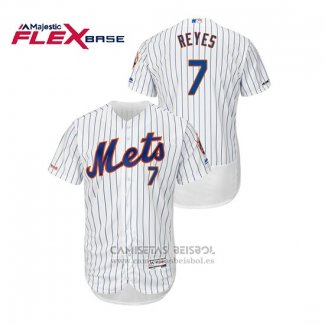 Camiseta Beisbol Hombre New York Mets Jose Reyes 150th Aniversario Patch Autentico Flex Base Blanco
