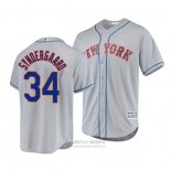Camiseta Beisbol Hombre New York Mets Noah Syndergaard Cool Base Road Gris