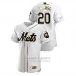 Camiseta Beisbol Hombre New York Mets Pete Alonso Golden Edition Autentico Blanco