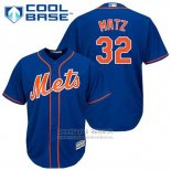 Camiseta Beisbol Hombre New York Mets Steven Matz 32 Azul Alterno Primera Cool Base