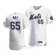 Camiseta Beisbol Hombre New York Mets Trevor May Autentico Primera Blanco