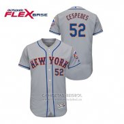 Camiseta Beisbol Hombre New York Mets Yoenis Cespedes 150th Aniversario Patch Autentico Flex Base Gris