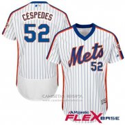 Camiseta Beisbol Hombre New York Mets Yoenis Cespedes Autentico Collection Flex Base Blanco