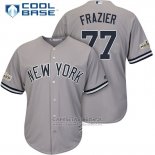 Camiseta Beisbol Hombre New York Yankees 2017 Postemporada Clint Frazier Gris Cool Base