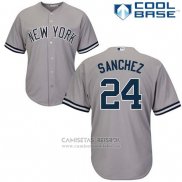 Camiseta Beisbol Hombre New York Yankees 24 Gary Sanchez Gris Cool Base